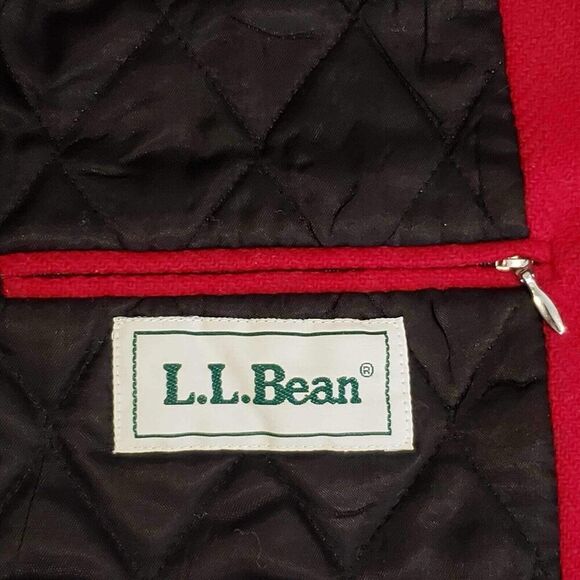 LL Bean Women's Wool Blend 3 Button Blazer Red Size 10 P Petite Holiday Jacket - Picture 5 of 11
